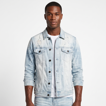 Arketype Spencer Ice Blue Denim Jacket — front view