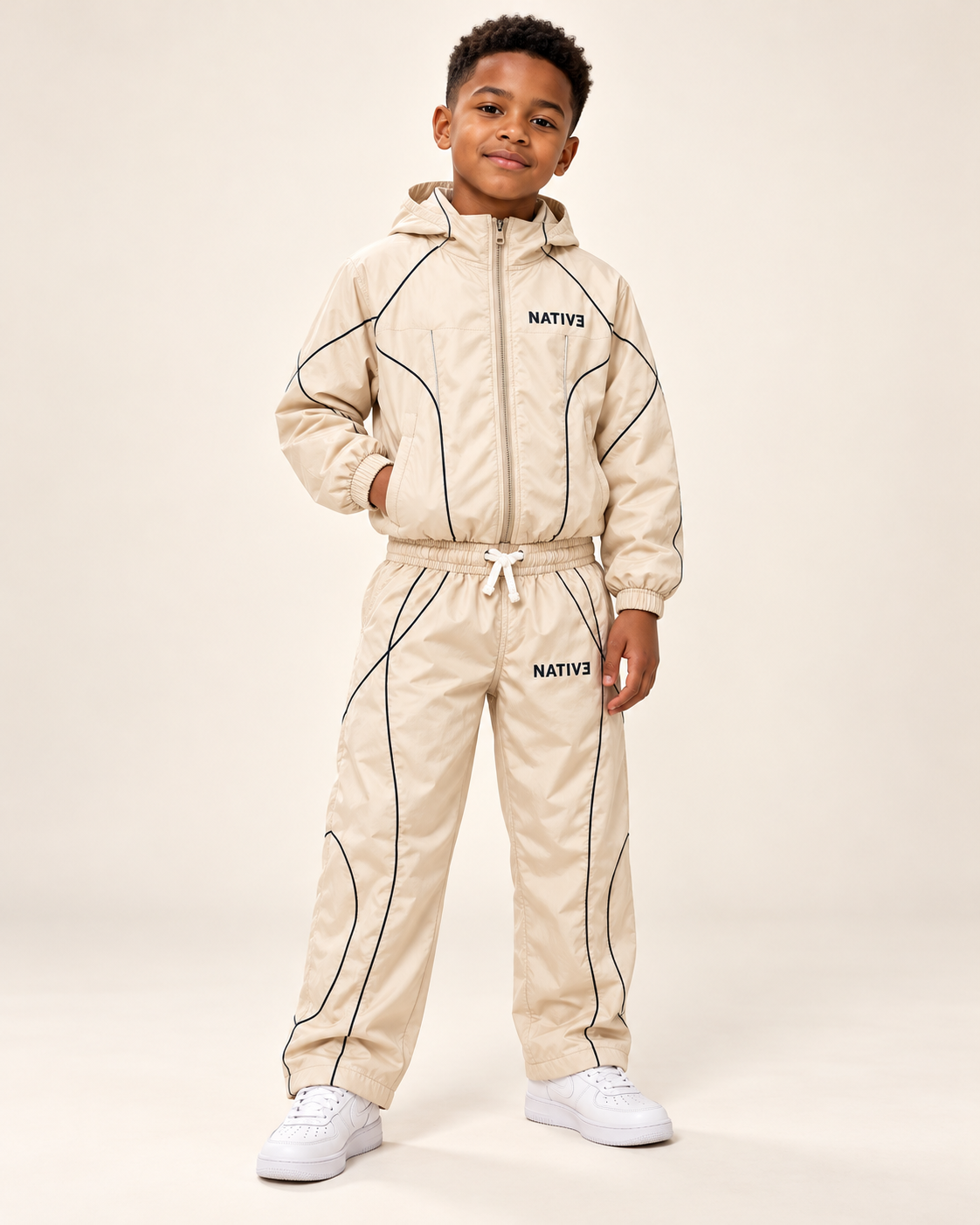 Native nylon set, boys-size-8, Cream