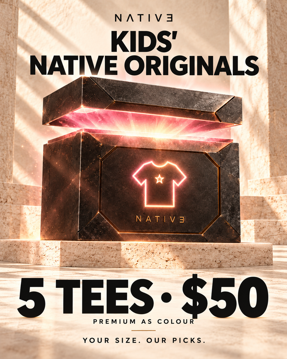 Kids Mystery Box — 5 Native Printed AS Colour Tees