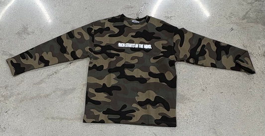 Rich Gang Mindset Ops — Woodland Camo — actual item photo, front