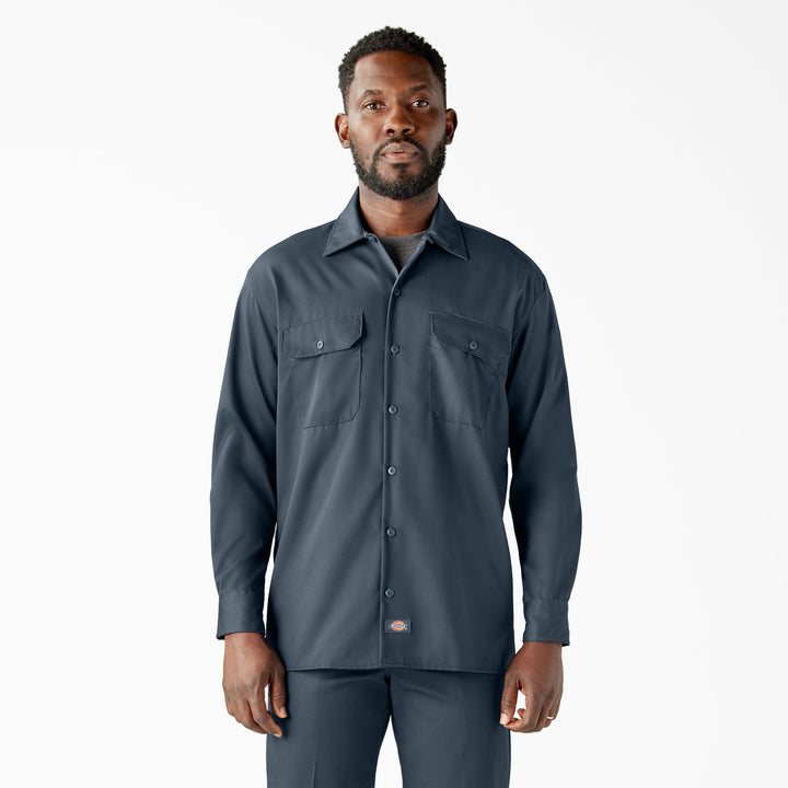 Dickies 574 Original Long Sleeve Work Shirt — Airforce Blue