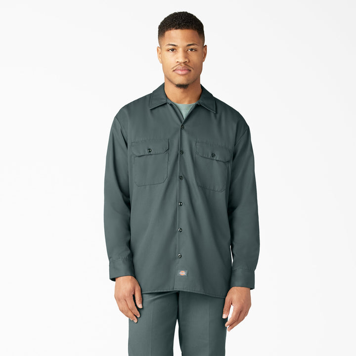 Dickies 574 Original Long Sleeve Work Shirt — Lincoln Green