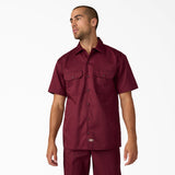 Dickies 1574 Original Short Sleeve Work Shirt — Burgundy
