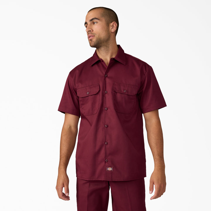Dickies 1574 Original Short Sleeve Work Shirt — Burgundy