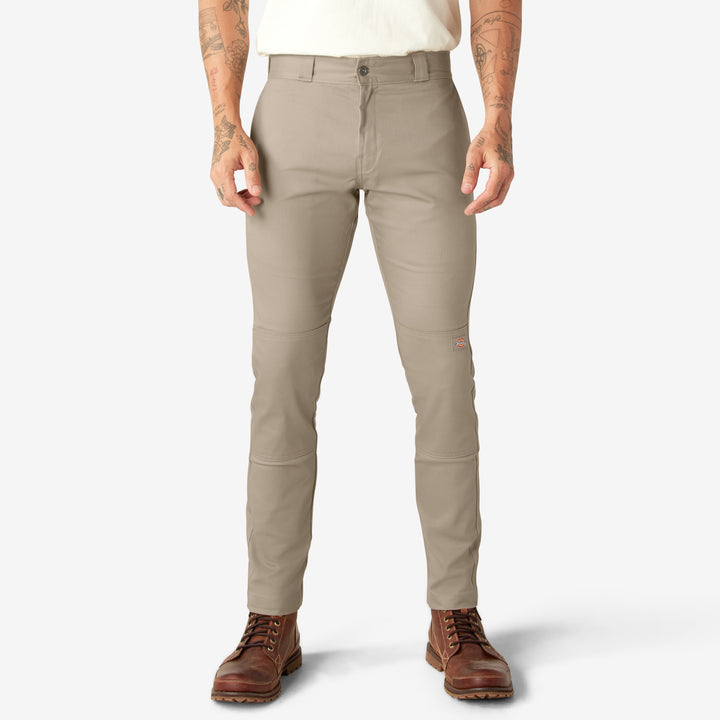 Dickies WP811 FLEX Skinny Fit Double Knee Work Pants — Desert Sand