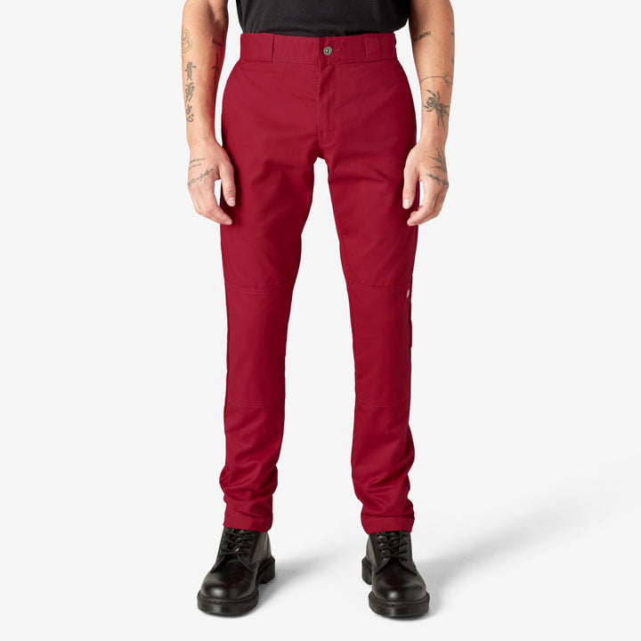 Dickies WP811 FLEX Skinny Fit Double Knee Work Pants — English Red