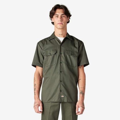 Dickies 1574 Original Short Sleeve Work Shirt — Olive Green
