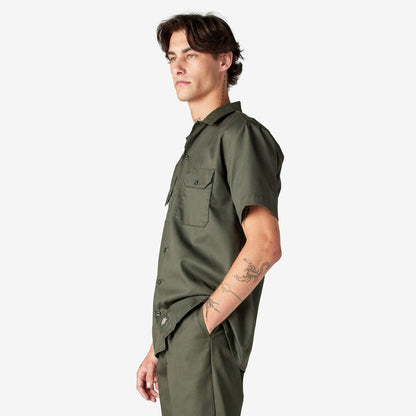 Dickies 1574 Original Short Sleeve Work Shirt — Olive Green