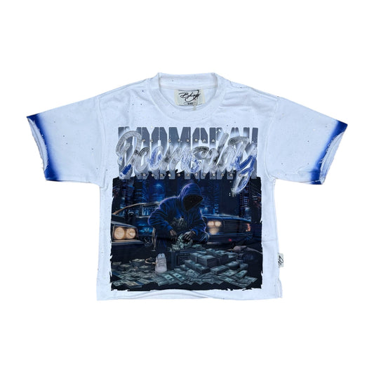 BKYS Kids' Doomsday French Terry Cropped Tee — White — front