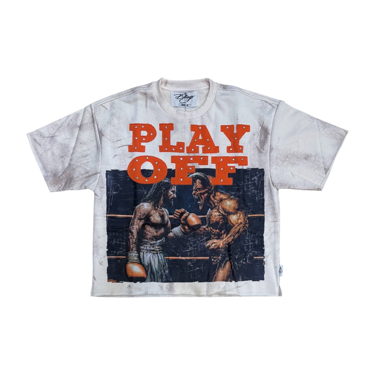 BKYS Play Off French Terry Cropped Tee — Off White — front
