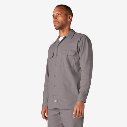 Dickies 574 Original Long Sleeve Work Shirt — Silver