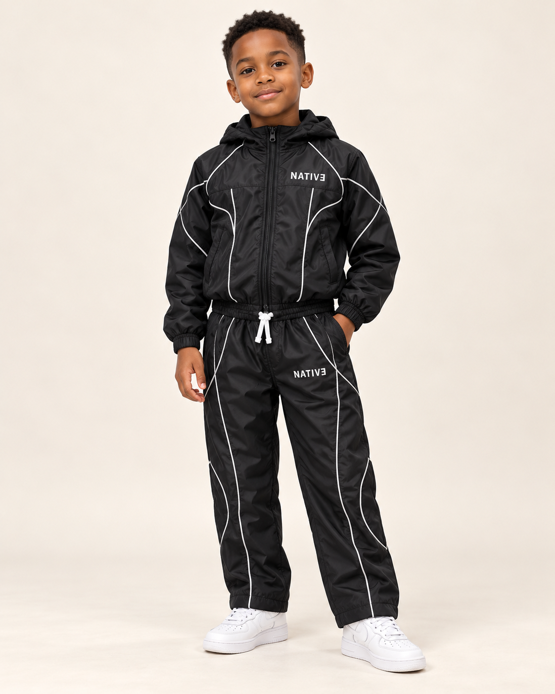 Native nylon set, boys-size-8, Black