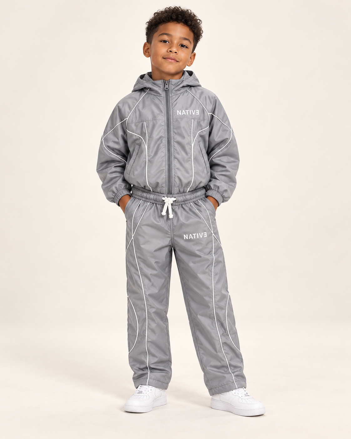 Native nylon set, boys-size-8, Silver