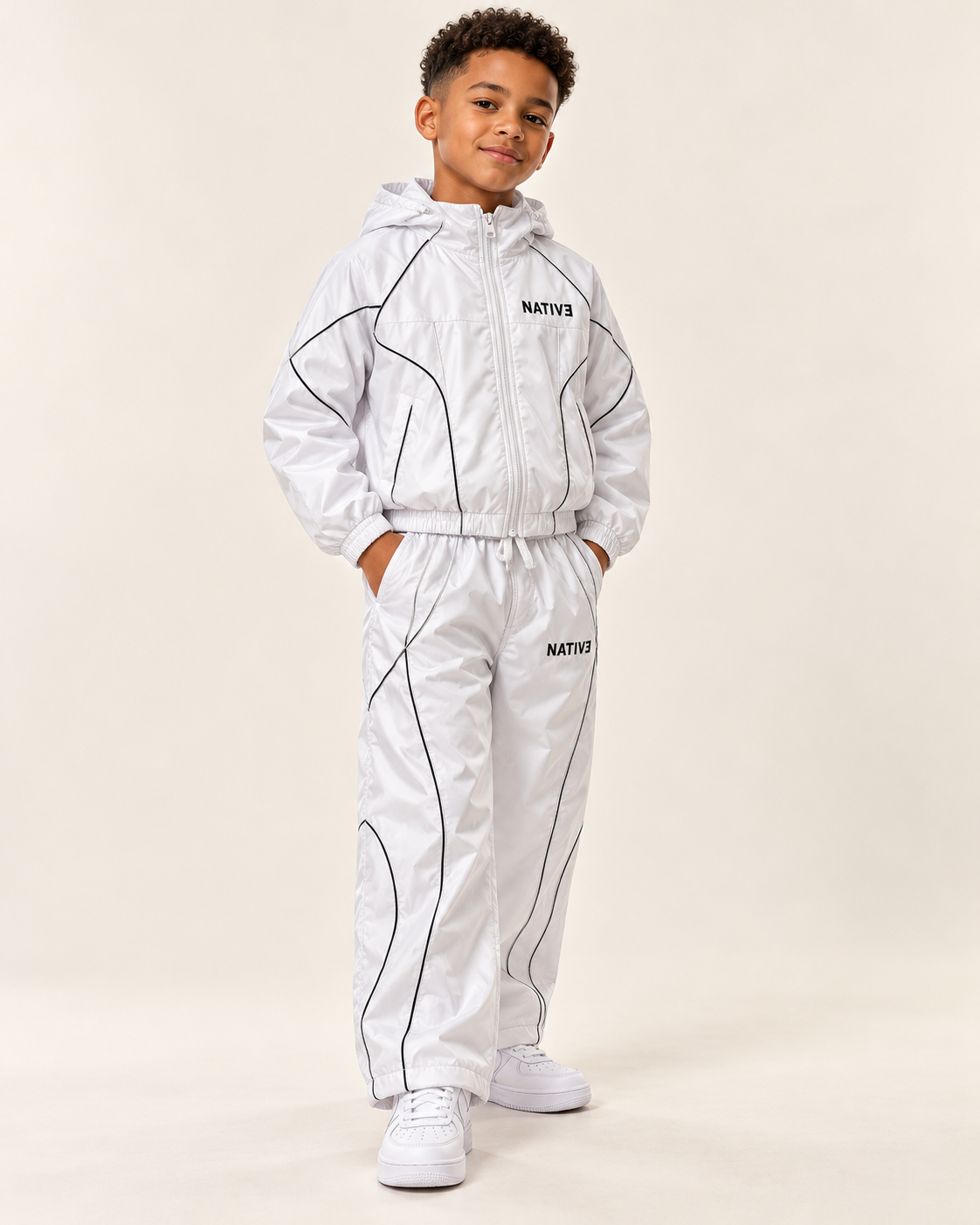 Native nylon set, boys-size-8, White