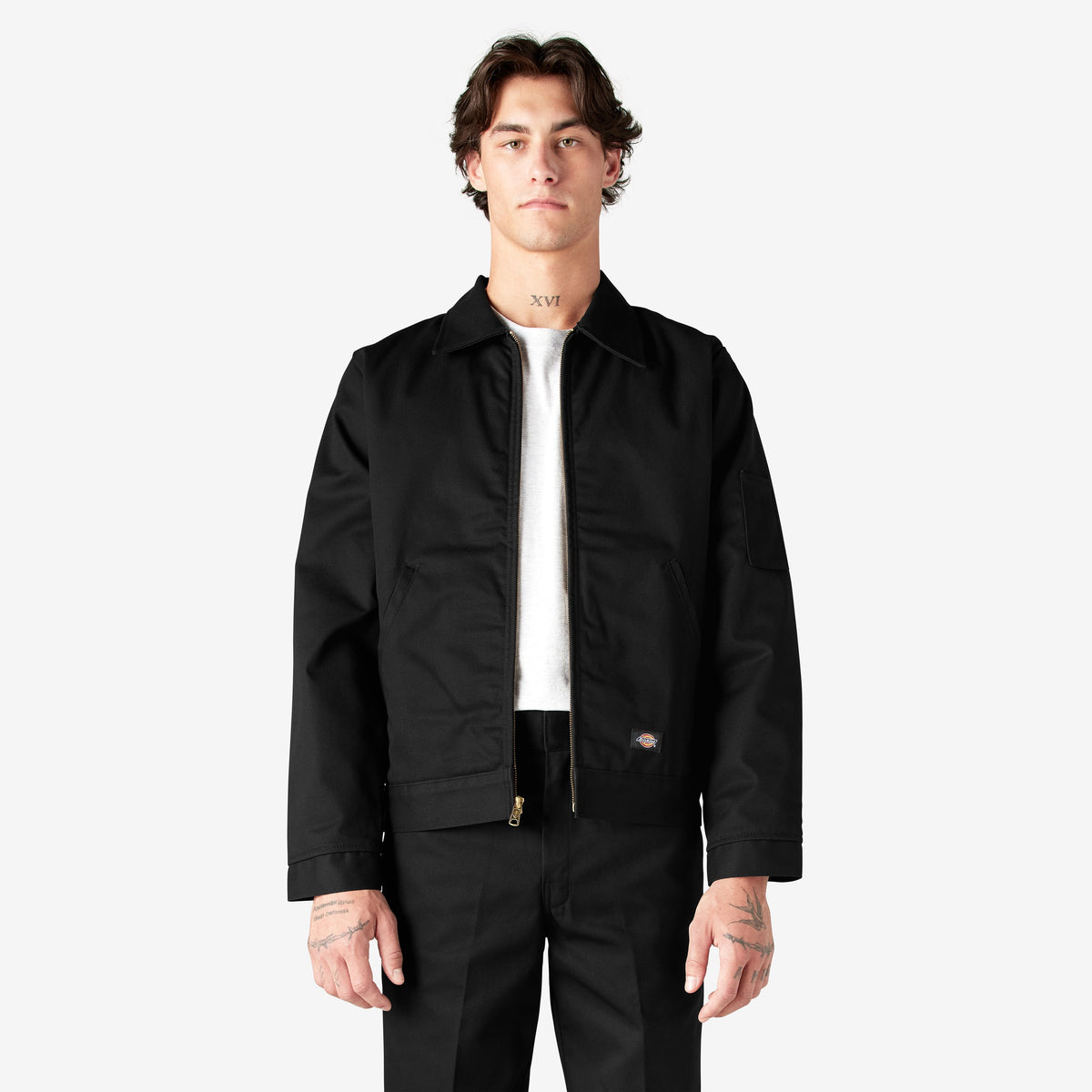 Dickies TJ15 Insulated Eisenhower Jacket in Black — front view