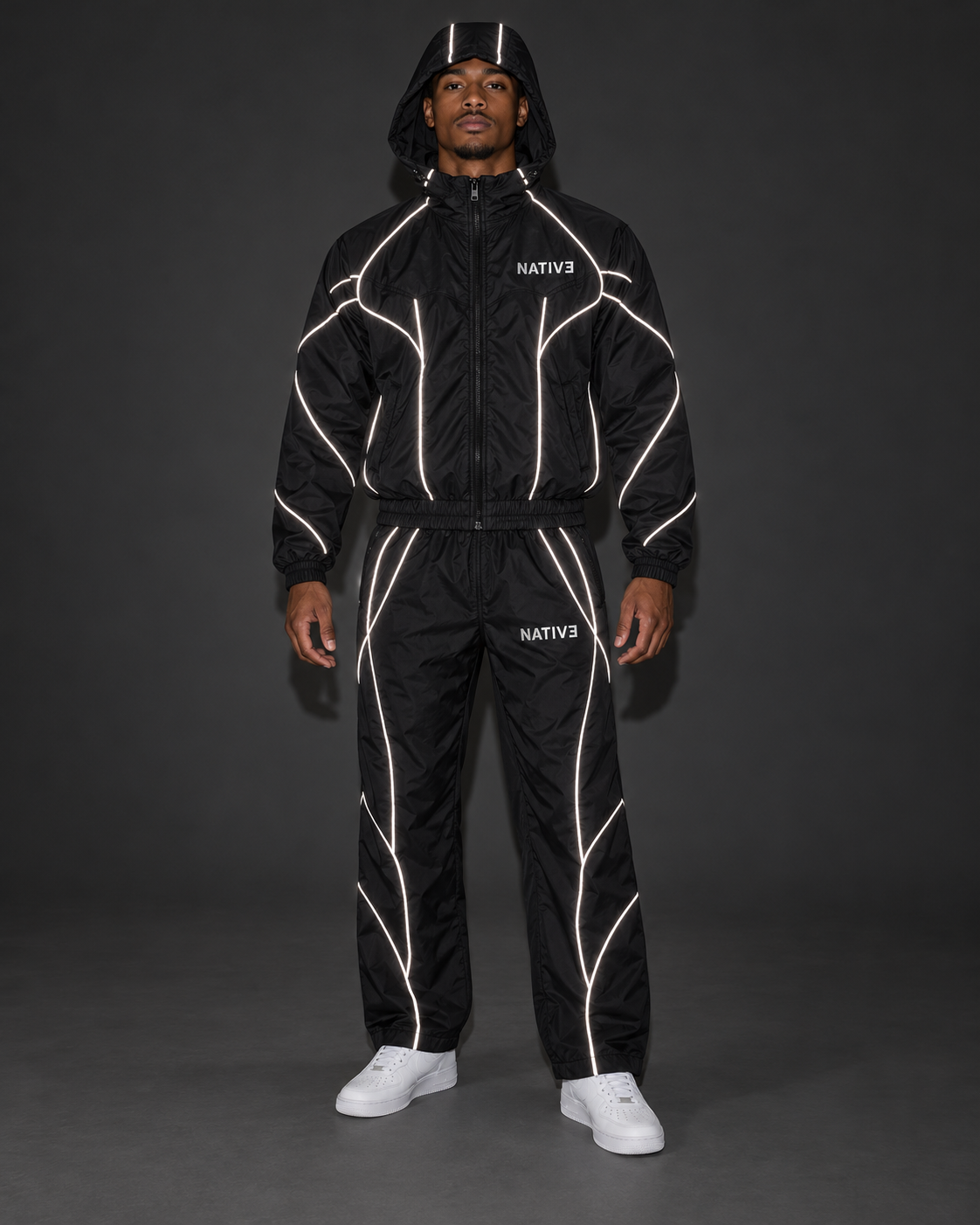 Native nylon set, reflective, Black