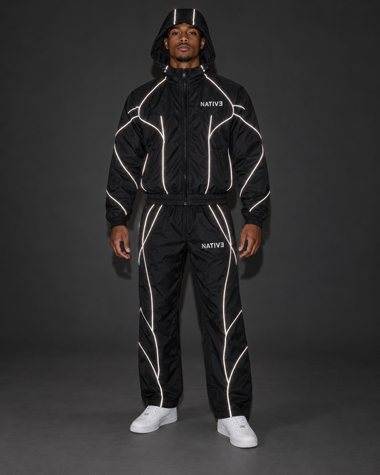 Native nylon set, reflective, Black
