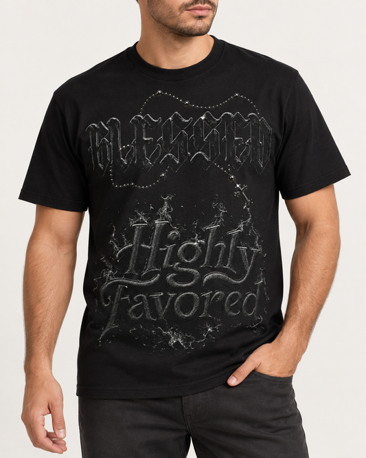 Blessed & Highly Favored — Black / Alternate Layout