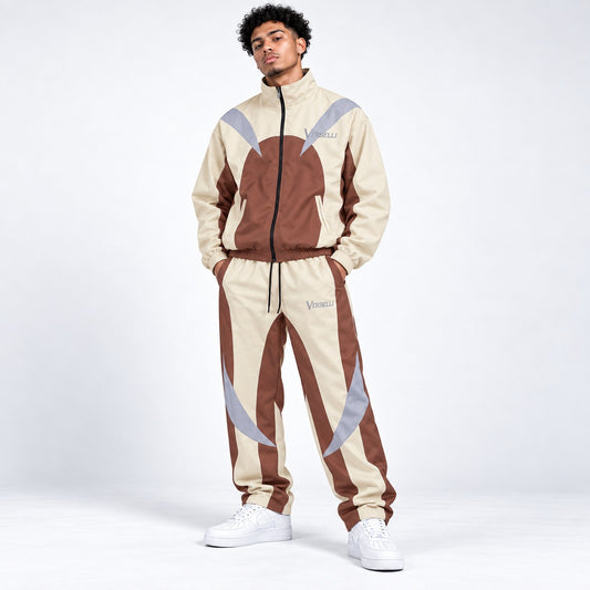 Verselli Strike Nylon Set — Beige & Brown — featured view