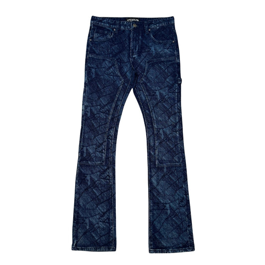 Vicious blue abstract denim jeans — front