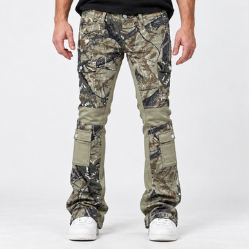 Waimea camo stacked cargo jeans