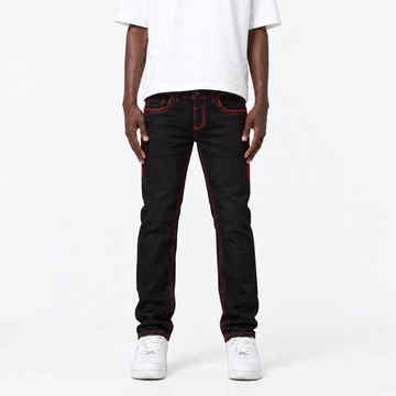 Waimea slim fit jeans in Black and Red